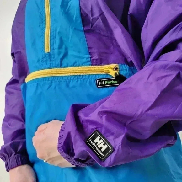 Vintage 90s Helly Hansen Colorblock Windbreaker Track Jacket - S - Picture 8 of 10
